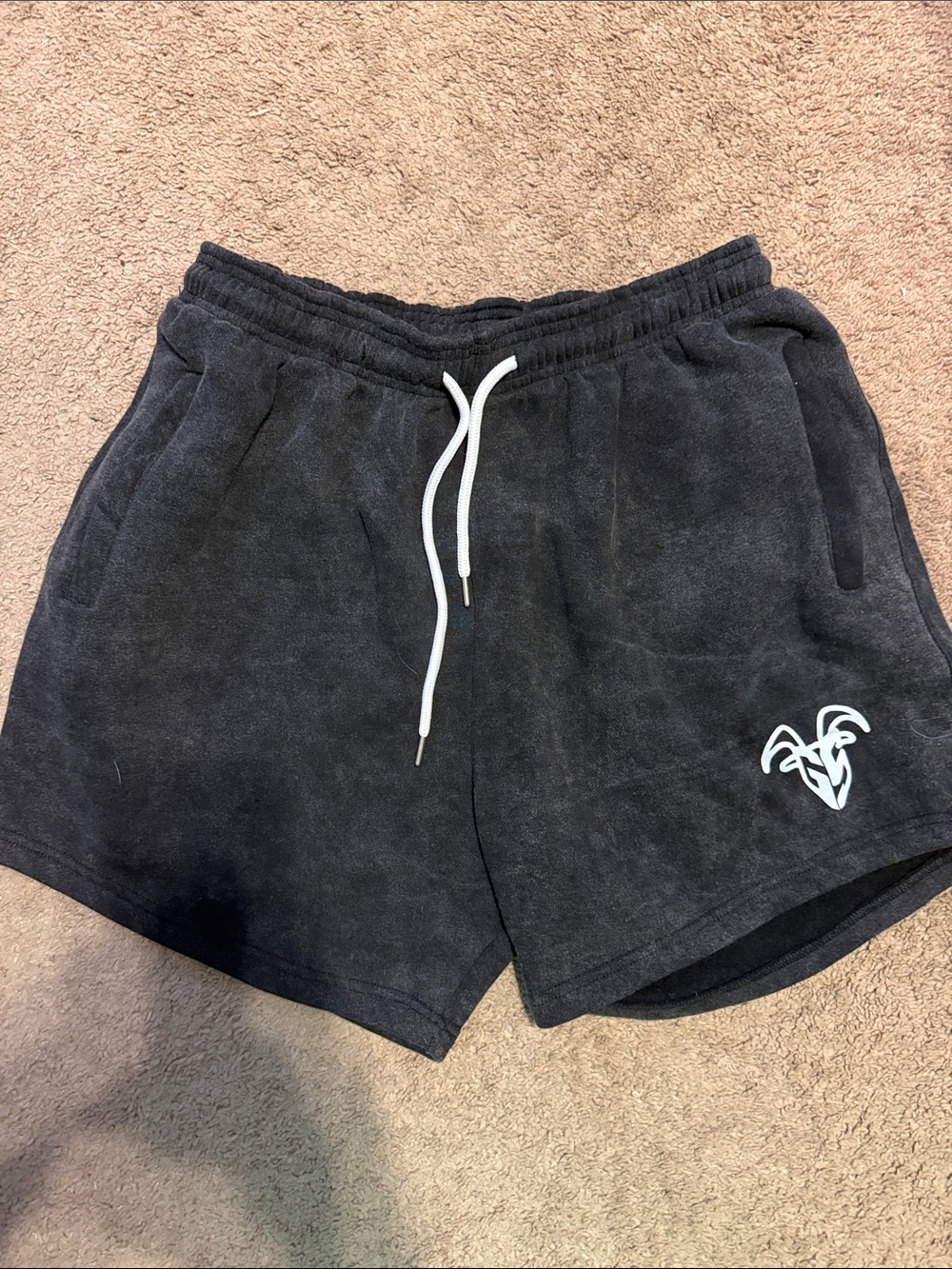 Men's Black Athletic Shorts with Drawstring